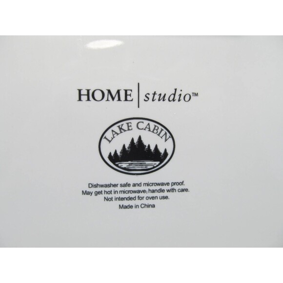 Home Studio Lake Cabin Moose Square Dinner Plate 11 1/4" Discontinued - Picture 6 of 8